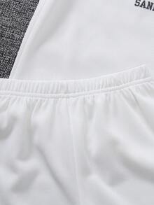 SHEIN Streecool Kids 6件套男童字母印花休闲运动校园风短袖T恤+短裤套装 - 彩色 - 查看 3