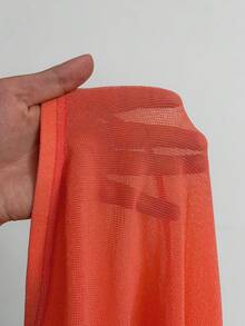 Maweii Plus Size Women Pink Strapless Ruffle Slit Bodycon Mermaid Dress Beach Summer Sexy - Coral Orange - View 8