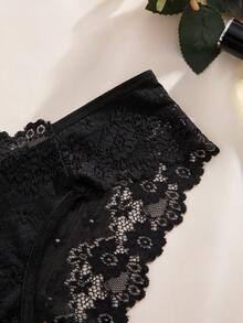 8pcs/Set Romantic Sexy Lace Women's Panties Briefs - Black - View 8