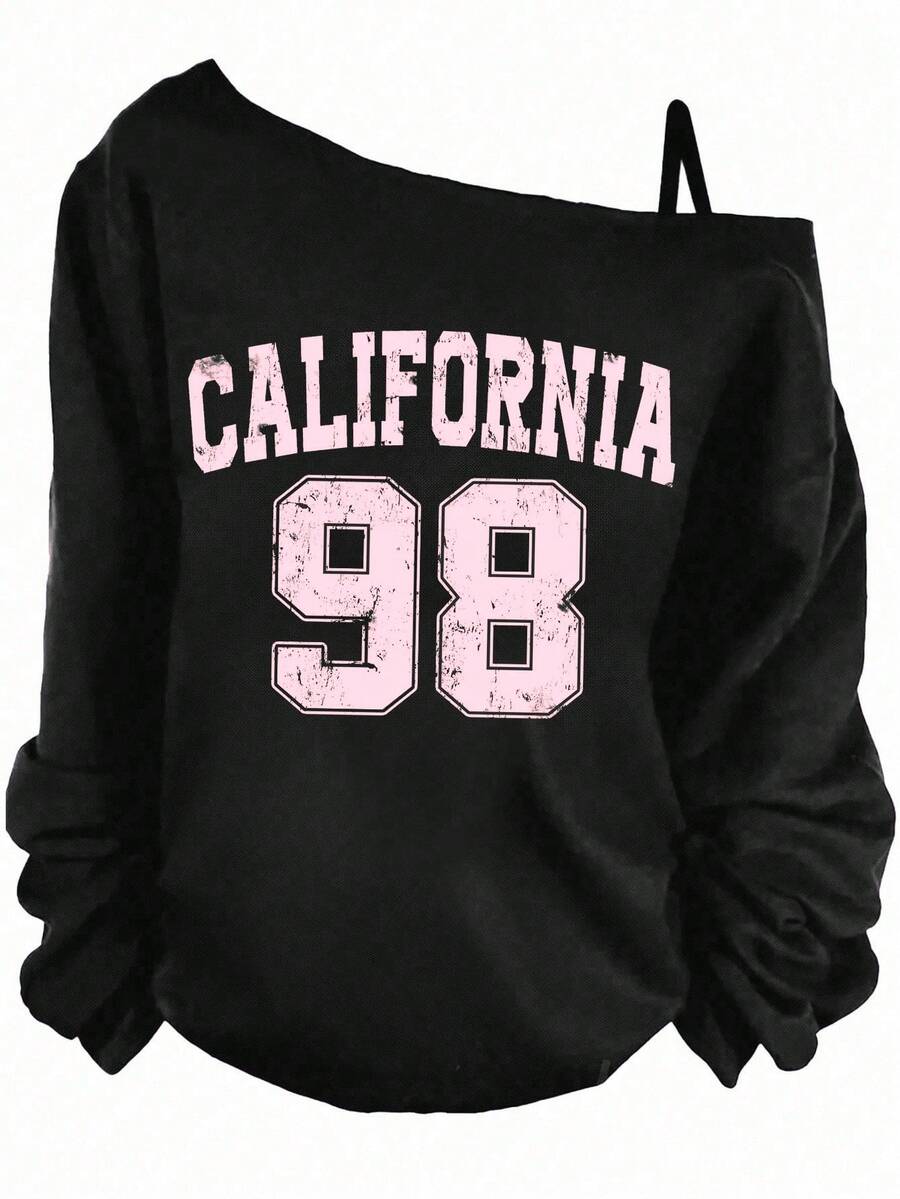 Slaydiva Plus Size Women's Sleeveless T-Shirt, Pink Numeric 98 Print Fall - Black - View 1