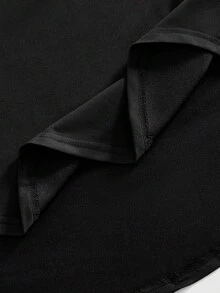 Manfinity Homme 男士抽绳休闲街头服饰 Era 纯色连帽针织无袖背心，适合夏季返校、健身 - 黑色 - 查看 4