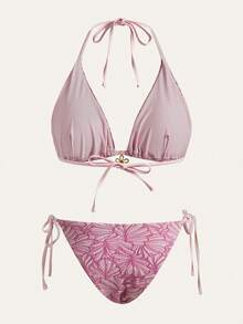Anewsta Bộ bikini hai mảnh gợi cảm buộc dây cổ và quần tam giác dành cho nữ, thích hợp mặc đi biển mùa hè. - Nhiều màu - Xem 2