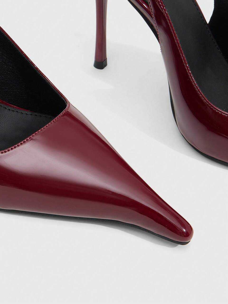 CUCCOO SZL Women's High Heels 10.5CM Long Pointed Kitten Heel Solid Color Burgundy High Heels Easy To Wear With A Pedal Sexy Versatile Elegant Stilettos Suitable For Daily Commuting/Party Women's Shoes Summer Shoes Fall Shoes