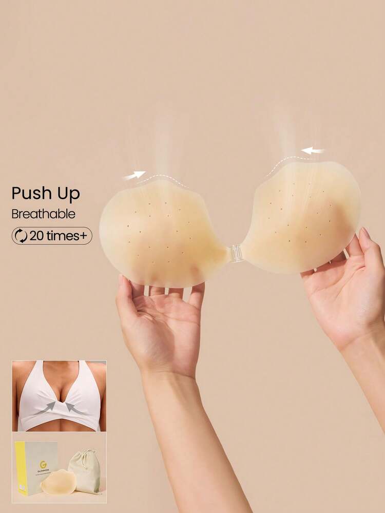 Thin Seamless Ventilated Washable Reusable Silicone Self-Adhesive Backless Strapless Bra With Curved Design Daily Casual Wear ,Nipple Cover,Lingerie,Nipple Tape, Lingerie For Women,Strapless Bra,Breast Lift,Invisible Bra, Nipple Pad, Push Up, Backless Bra For Summer, Wedding, Beach, Festival, Vacation