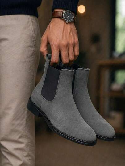 Botines Chelsea Fiorella MX de Gamuza Premium | Diseño Elegante Slip-On con Panel Elástico y Suela Resistente