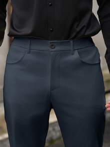 Calvornis Men's Flared Leg Pants - Navy Blue - View 6