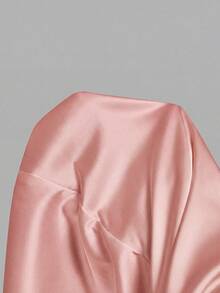 SHEIN MOD 女士优雅蕾丝边饰美人鱼长裙，夏季 - 藕粉色 - 查看 6