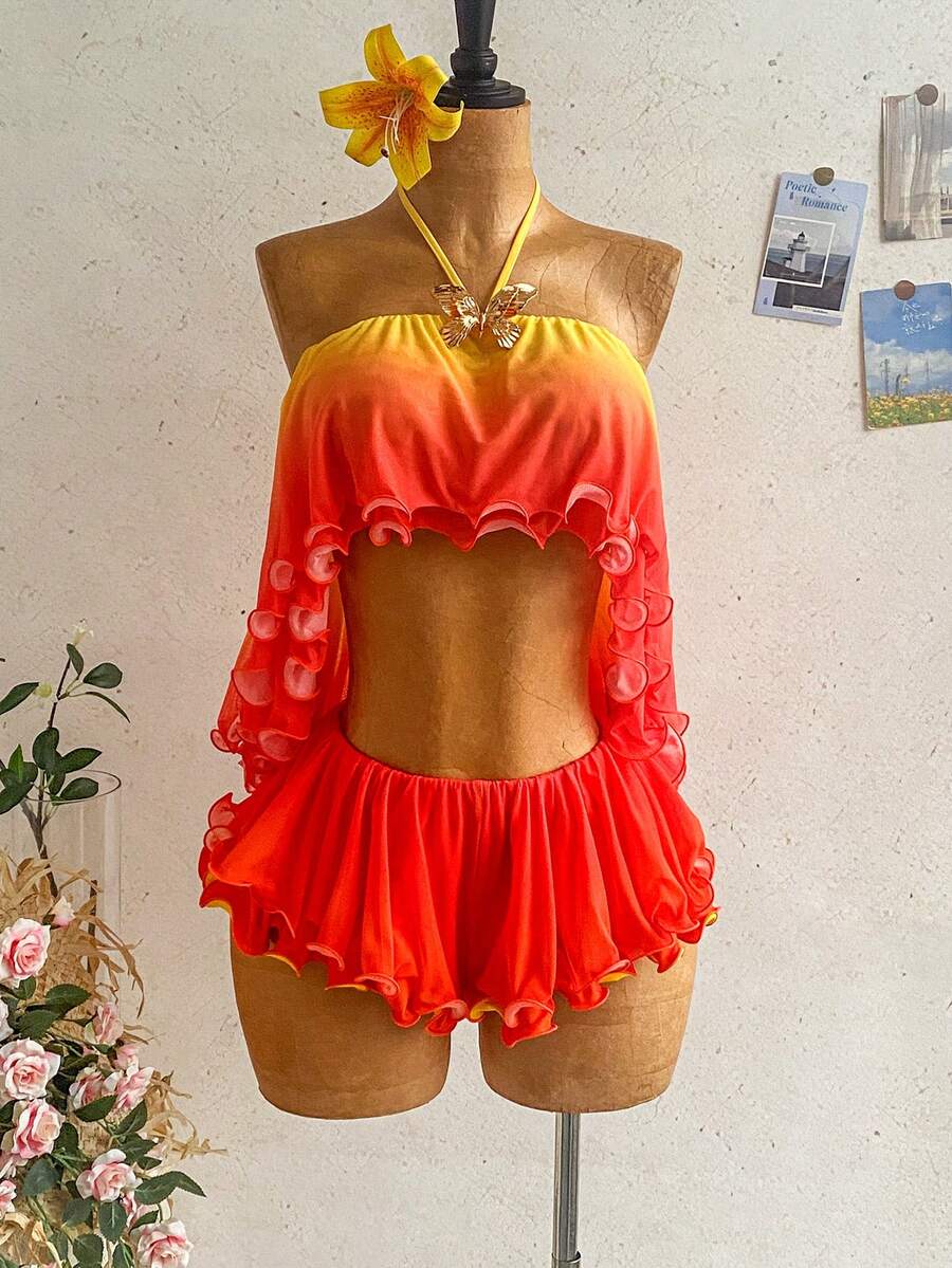 Soleia 女士夏季度假露背上衣和短裤两件套 - 彩色 - 查看 1
