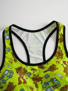 SCOOBY-DOO X SHEIN Plus Size Women's Lingerie Set, Co-Branded - Green - View 7