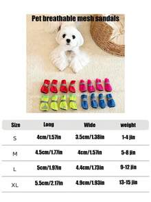 PETSIN Pet Dog Shoes Summer Breathable Mesh Sandals Non-Slip Wear-Resistant Non-Falling Mesh Hollow-Out Breathable Shoes Pet Supplies - Multicolor - View 5