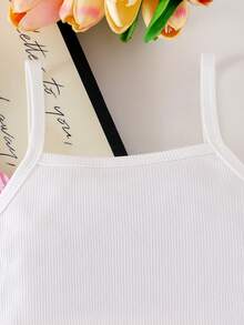 SHEIN Elladie kids Bộ 3 món cho bé gái (size nhỏ): Áo blazer hồng, áo hai dây và quần short đính ngọc trai, trang phục mùa hè thanh lịch thường ngày. - Hồng - Xem 3