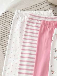 Bộ 4 quần legging nữ kiểu dáng thường ngày, họa tiết hoa và màu trơn, phù hợp cho mọi mùa. - Nhiều màu - Xem 3