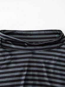 SHEIN 女童两件套：多色针织裙和打底裤。百搭高腰修身基础款套装，适合春夏休闲穿着、运动、健身、瑜伽、芭蕾舞、舞蹈和上学。 - 黑色 - 查看 5
