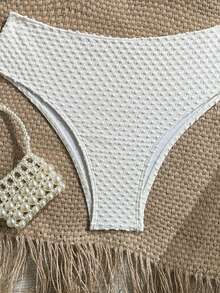 Swim Vcay Women's Solid Color Swimwear Set For Vacation & Beach - White - View 4