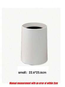 Coș de gunoi circular cu două straturi, design minimalist nordic, potrivit pentru camere de zi, dormitoare, bucătării, băi, birouri, coș de șervețele de mare capacitate, de înaltă calitate - alb - Vizualizare 12