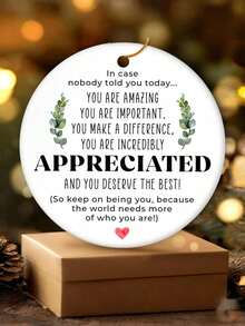 1/2PCS Sign You Are Incredibly Appreciated Motivational Office Decor Inspirational Affirmations Gift For Coworkers Boss Employee Thank You Present Desk Decoration Encouragement Plaque - White - View 9