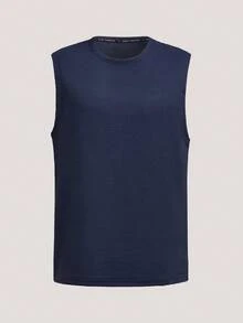 Driftmere 2pcs/Set Men's Sports Tank Top And Shorts Set, Suitable For Running, Fitness, Basketball, Casual Versatile Outfit For Spring And Summer Outdoor Daily Wear Father's Day – A Fathers Day Gift Guide - Navy Blue - View 3