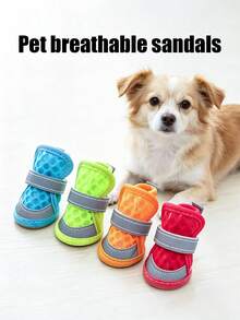 PETSIN 宠物狗鞋，宠物软底鞋，小型犬幼犬防滑透气凉鞋，夏季宠物鞋，宠物户外耐磨鞋 - 鏤空款 - 查看 5