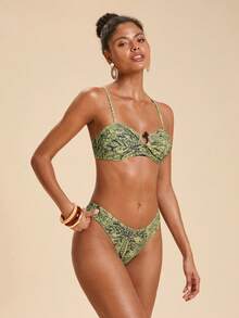 Travachic Bộ bikini gợi cảm in hoa dành cho nữ, thích hợp mặc đi biển mùa hè. - Nhiều màu - Xem 6