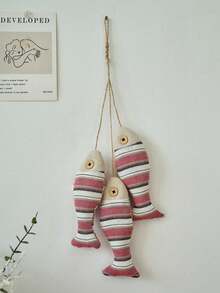 1PC String Small Handmade Cloth Craft Mediterranean Colorful Fish Hanging Decorations Wall Art Home Wall Decor Living Room Bedroom Hallway Room Nautical Theme Holiday Gift Home Accent Atmosphere Decor - Multicolor - View 9