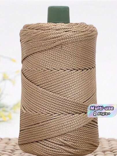 SHEIN 1 rotolo di corda intrecciata colorata, corda cava per artigianato fai-da-te, accessori per borse, cinture con cordoncino, decorazione in fibra di polipropilene, filato per uncinetto, filato per borse realizzate a mano, cuscini, cappelli, filato in poliammide monocolore moderno per fai da te