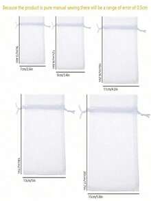 50 PCS Organza Gift Bags With Drawstring - Elegant Mesh Favor Pouches For Wedding Favors, Bridal Shower, Party Decorations, Jewelry Packaging Holiday Gift Wrapping Supplies - White - View 13