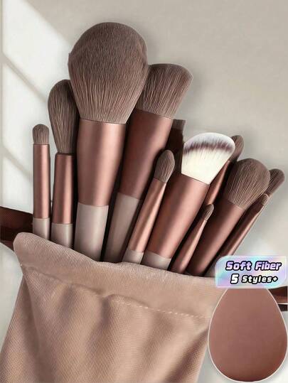 Bộ cọ trang điểm chuyên nghiệp 13/14/15/19 món, chất liệu sợi mềm, dùng cho phấn mắt, kem nền, kem BB, che khuyết điểm, bộ trang điểm du lịch tiện dụng cho nữ và bé gái, quà tặng mùa hè tựu trường.