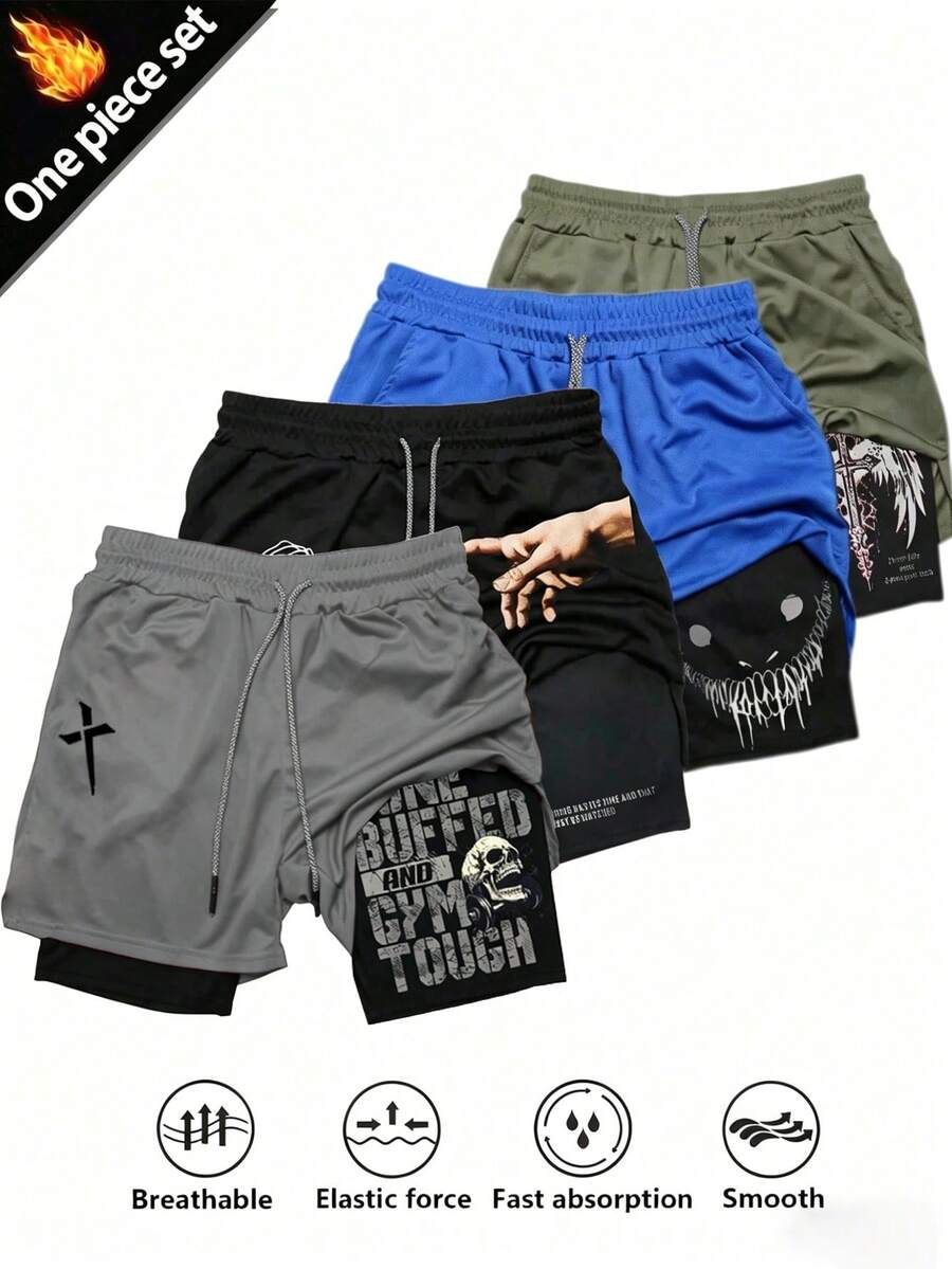 Gym Rark Pantalones cortos deportivos con cordón en la cintura y bolsillos, versátiles y minimalistas, adecuados para correr y hacer ejercicio - Gris - Ver 1