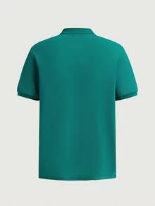 Courvante 男士短袖 Polo 衫，綠色，附鈕扣、口袋與貼布，適合高爾夫、網球、商務通勤與男友穿搭 - 綠色 - 查看 4