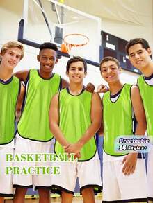6 Packs Basketball Soccer Training Vest Racing Suit Team Clothes Expansion Sports Clothes Advertising Vest Number Suitable For Children Adults/Football Bib/Scrimmage Vest - Multicolor - View 1