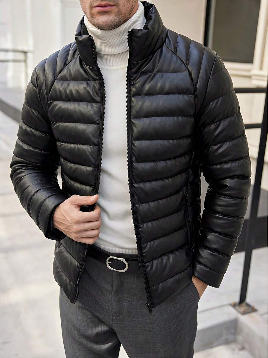SHEIN Abrigos de invierno para hombres - Negro - Ver 1