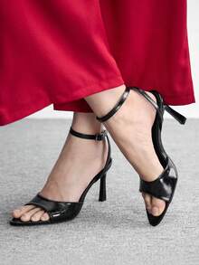 CUCCOO BIZCHIC Giày sandal cao gót thời trang, thanh lịch, tối giản dành cho nữ, thích hợp cho Giáng sinh và Ngày Valentine. - 7801 Màu đen - Xem 7