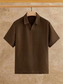HIMLAND 男士素色短袖 Polo 衫與抽繩腰休閒長褲套裝，度假、父親節禮物 - 彩色 - 查看 9