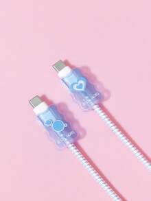 THE POWERPUFF GIRLS X SHEIN Ốp bảo vệ đầu sạc gập gọn Power Girl Gradient - Màu xanh lam - Xem 6