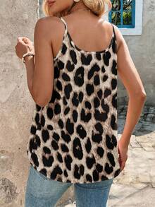 SHEIN Clasi Áo tank top nữ dáng rộng in họa tiết da báo, thích hợp cho mùa hè và mặc thường ngày. - Nhiều màu - Xem 2