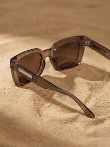Arave Square Frame Boho Retro Fashion Glasses Casual Shades Beach Accessories Beach Accessories For Women Glasses Shades For Summer Beach Vacation,Outdoor,Travel Temple Decoration Casual Style Rectangle Frame For Going Out Outfit,Back To School - Coffee - View 6