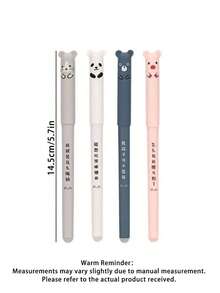 Bộ 60 bút gel xóa được 0.35mm, bao gồm 4 bút, 50 ruột bút và 6 cục tẩy, có các màu đen/xanh dương/đỏ, thích hợp cho kỳ thi, họa tiết động vật dễ thương, phù hợp cho việc học tập, văn phòng phẩm, đồ dùng cần thiết cho năm học mới. - Bộ - Xem 2