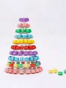 SHEIN 4/6/10 Layer Macaron Tower Cake Display Stand Cupcake Stand Dessert Display Stand For Christening Shower Wedding Christmas Various Holiday Parties - transparent - View 9