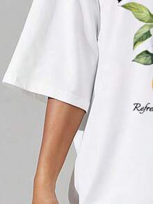 Sundraya Crew Neck Drop Shoulder T-Shirt - White 7 - View 3