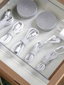 1m/3m/5m 充电线整理器、电缆扎带、钩环电缆扎带、数据线存储、自夹式双面卷绕器钩环带、适用于耳机/USB 电缆、计算机电缆扎带、桌面电缆背面整理器、电缆和电线管理家庭和办公室组织圣诞节节日礼物 - 灰色 - 查看 4