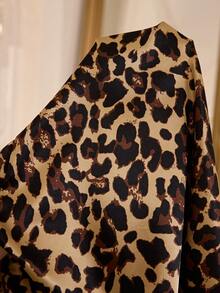 MuseNap CURVE Plus Size Elegant Faux Silk Leopard Print Set - Multicolor - View 8
