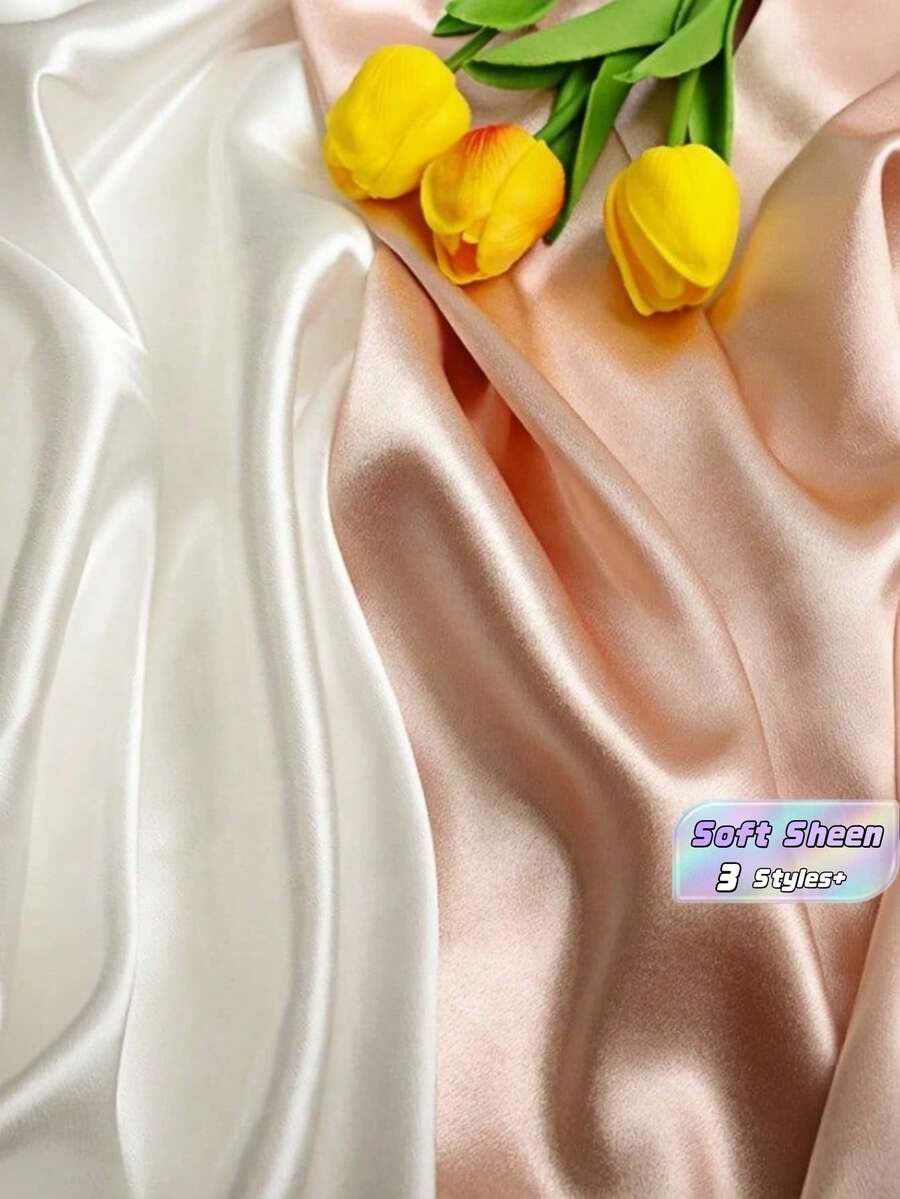 1pc 75*100cm Solid Color Photo Background Cloth, Satin Fabric,Double-Sided Crystal Satin, Ins-Style Cosmetics Jewelry, Nail Art Shooting Decoration Props, Photography Props,Home Decor,Wedding Decor - Multicolor - View 1