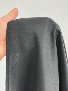 Plus Size Turndown Collar Hidden Placket Side Hollow Bow Tie Elegant Sexy Blouse - Dark Grey - View 5
