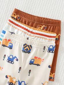 Cozy Pixies Bộ đồ ngủ 6 món ôm sát cho bé trai, gồm áo dài tay cổ tròn dệt kim mềm mại và quần đùi cạp chun. - Nhiều màu - Xem 7