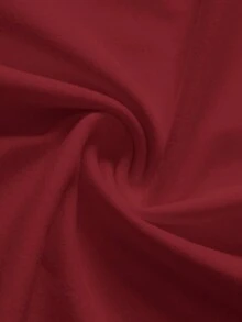 SHEIN EZwear 两件装休闲简约纯色黑红加大码女式高领短袖T恤，适合春夏穿着 - 彩色 - 查看 5