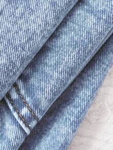 SHEIN Celana Pendek Jeans Denim Pinggang Tinggi Sobek dengan Ujung Kasar Gaya Y2K untuk Remaja Perempuan, Cocok untuk Liburan Musim Semi dan Musim Panas, Celana Pendek Pantai Gaya Boho untuk Liburan Musim Panas, Celana Pendek Kasual untuk Konser, Festival, dan Pesta Musim Panas, Cocok untuk Acara Makan Siang Musim Panas dan Wisuda. - Light Wash - View 4