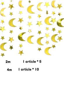 1PC Party Decor Glitter Double Sided 2M 4M Star Moon Garland Hanging Ornament For Wedding Birthday Celebration Atmosphere - Multicolor - View 6