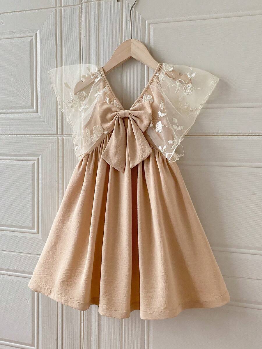 PrepCrw 1 chiếc đầm dệt tay dài thêu họa tiết dễ thương, thanh lịch, thích hợp cho bé gái mặc hàng ngày, đi học, dã ngoại, họp mặt, lễ hội, mùa xuân và mùa hè. - Lạc đà - Xem 1