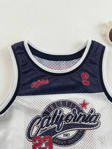 LMoss Kids Bộ 2 món áo ba lỗ cổ tròn in chữ và quần short cho bé trai - Nhiều màu - Xem 3