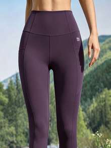 In My Nature Yoga/Pilates Women's Outdoor Stretch Leggings With Pockets, Suitable For Hiking, Camping, Fitness, Breathable Fabric, Women's  Outdoor  Leggings - Purple - View 7